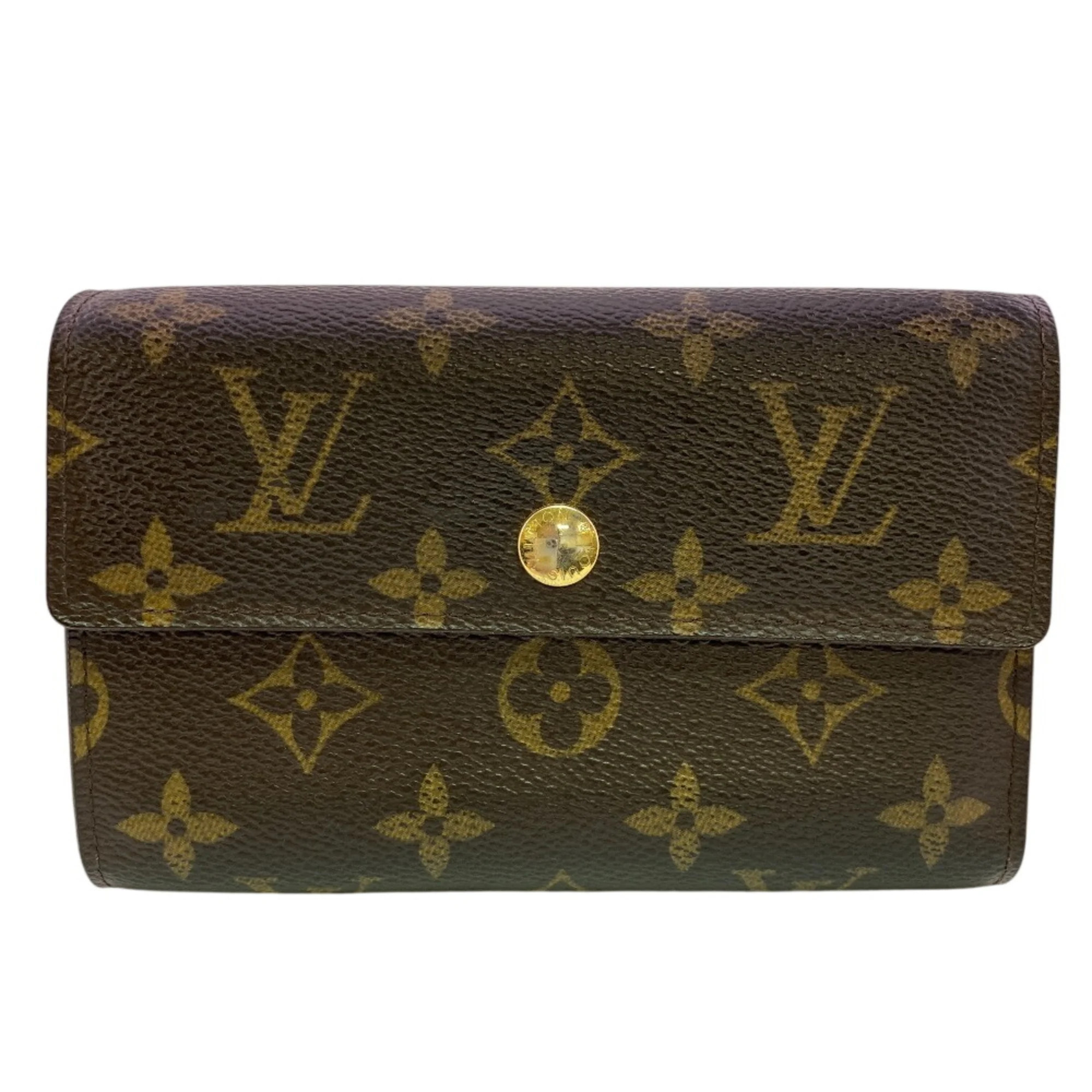 Louis Vuitton M60047 Portefeuille Alexandra Monogram Tri-Fold Wallet Brown
